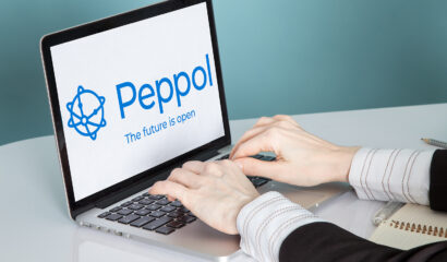 Peppol API integration displayed on a laptop for connecting business systems to electronic invoicing networks.